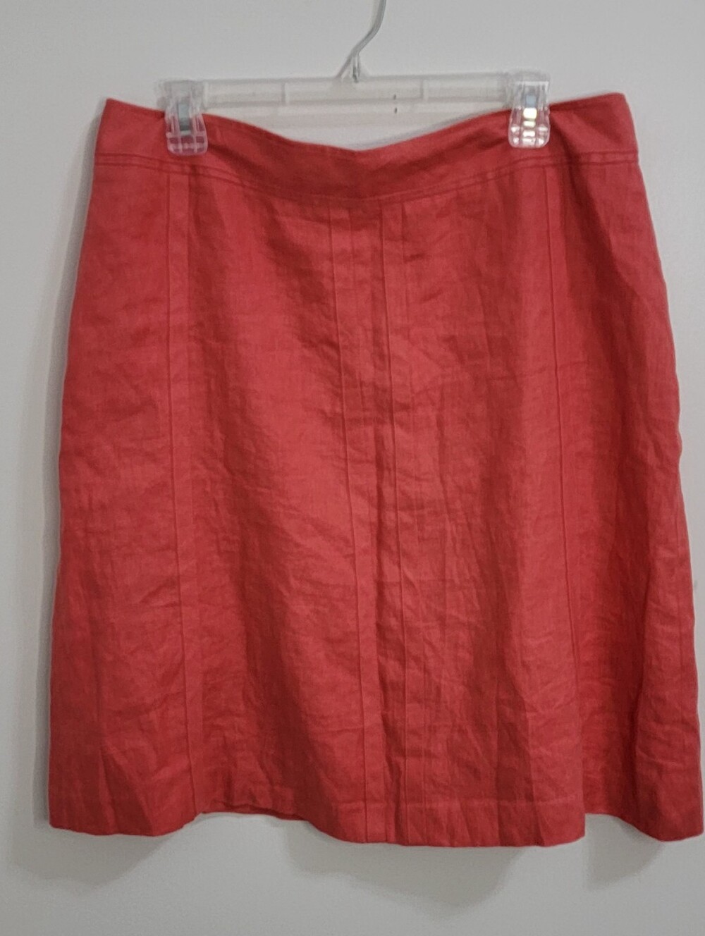 Women’s Coral A-Line 100% Linen Skirt